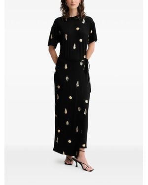 Never Fully Dressed Seashell-Print Maxi Dress - Black