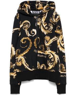 Versace Jeans Couture Barocco-Print Hoodie - Black