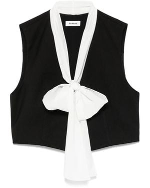 Sandro V-Neck Blouse - Black
