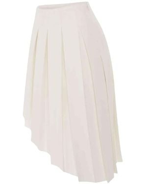 we11done Asymmetric Pleated Skirt - White