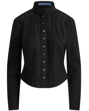 Polo Ralph Lauren Veste À Col Officier - Black