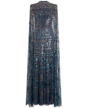 Jenny Packham Opera Embellished Maxi Dress - Blue