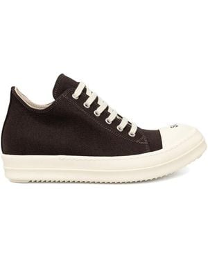 Rick Owens Low Sneaks Lace-Up Trainers - Black