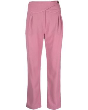 Blazé Milano Cool & Easy Pleat-Detail Virgin Wool Trousers - Pink