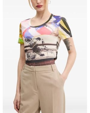 Desigual Collage Graphic-Print T-Shirt - Natural