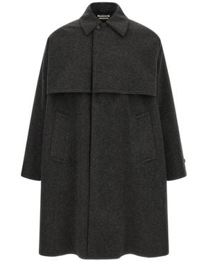 Jil Sander Sport 131 Cape-Overlay Coat - Black