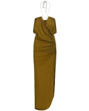 Amazuìn Giselle Draped-Bodice Gathered Mini Dress - Green