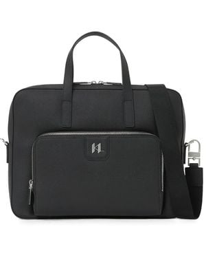 KARL LAGERFELD K/Monogram Briefcase - Black