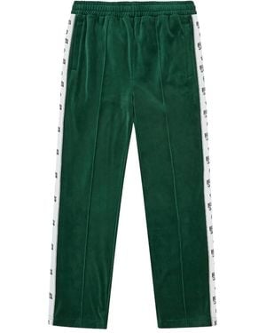 Billionaire Velvet Side-Stripe Pants - Green