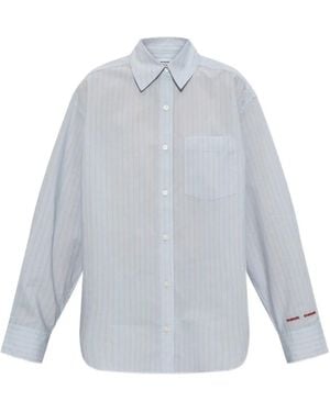 Samsøe & Samsøe Salova Striped-Pattern Pocket Shirt - White