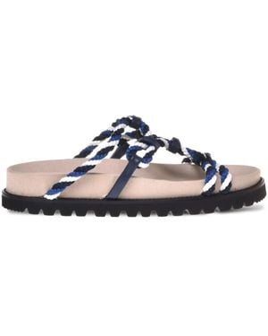 Alberta Ferretti Sandalen Mit Logo - Blau