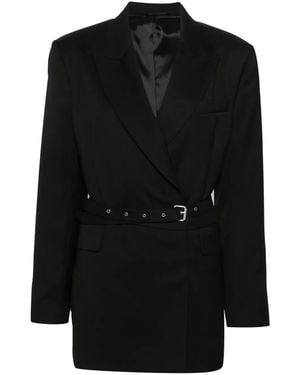 Acne Studios Double-Breasted Herringbone Blazer - Black