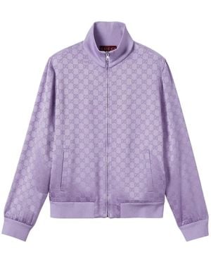 Gucci Gg Jacquard Zip Jacket - Purple