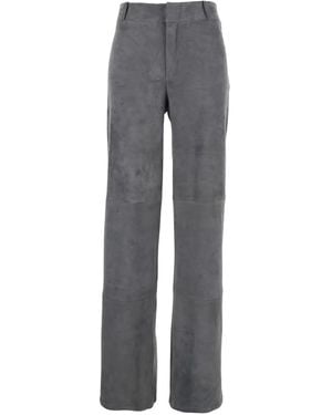 Arma Beltloops Suede Pants - Grey