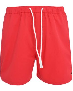 Stance Badeshorts mit Stretchbund - Rot