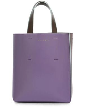 Marni Dark Leather Museo Mini Bag - Purple