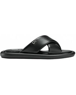 Bogner Portofino Criss-Cross Strap Sandals - Black