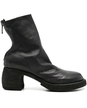 Guidi 70Mm Leather Biker Ankle Boots - Black