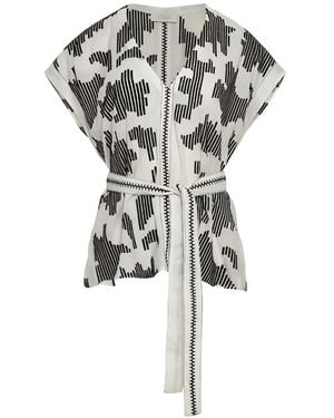 Devotion Celestra V-Neck Belted Top - White