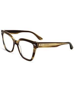 Calvin Klein Striped Cat-Eye Glasses - Brown