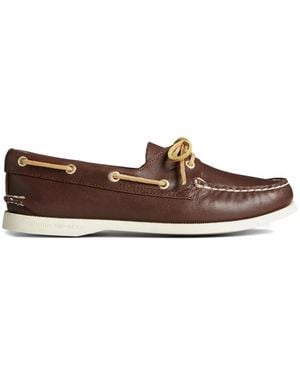 Fortela Lace-Up Leather Boat Shoes - Brown