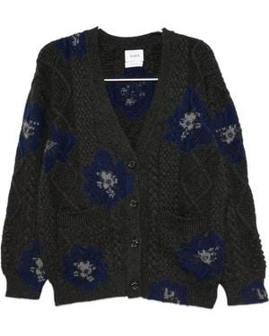 Barrie Cockade-Flower Cardigan - Blue