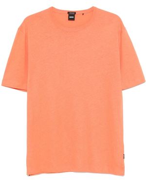 BOSS Linen T-Shirt - Orange