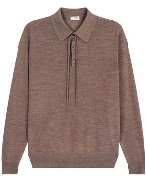 Fursac T-Shirt En Laine Mérinos - Brown