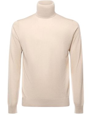 Alpha Studio Turtleneck Jumper - Natural