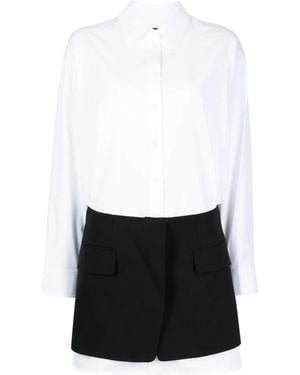 Juun.J Long-Sleeve Paneled Shirtdress - White