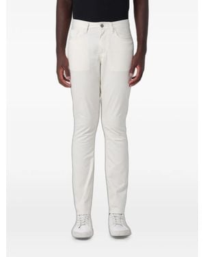 ARMANI EXCHANGE Logo-Embroidered Five-Pocket Trousers - White