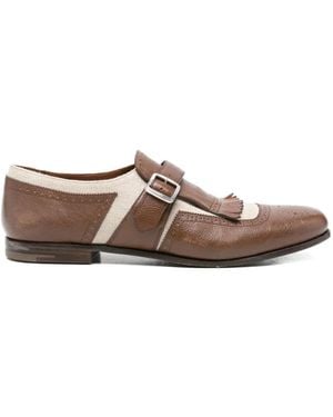 Church's Kiltie-Fringe Buckle-Strap Loafers - Brown
