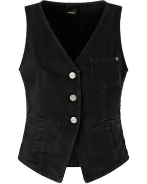 Pinko Chaleco Con Bolsillos Con Botones - Negro