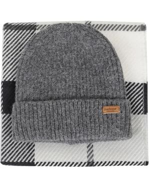 Barbour Knitted Beanie-scarf Set - グレー