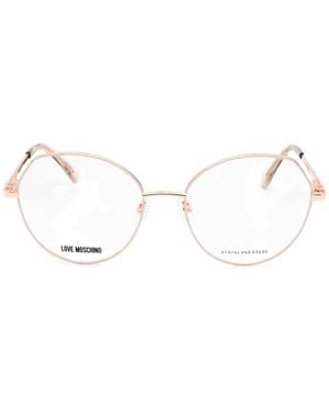 Love Moschino Round-Frame Glasses - Natural