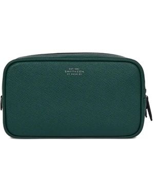 Smythson Trousse Da Bagno Con Doppia Zip - Verde