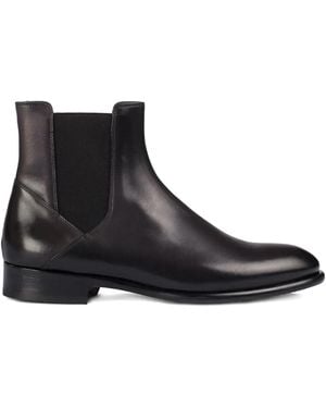 Doucal's Elastic-Panel Leather Chelsea Boots - Black