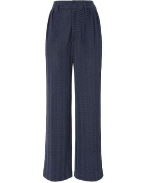 Missoni Zigzag-Pattern Pleated Pants - Blue