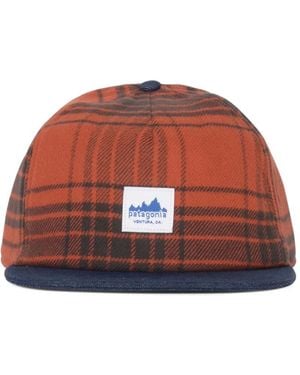 Patagonia Range Plaid-Pattern Denim-Peak Cap - Brown
