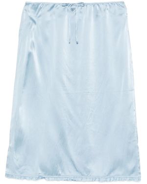 Prada Aged-Look Satin Underskirt - Blue