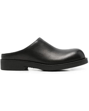 MM6 by Maison Margiela Biker Leather Mules - Black