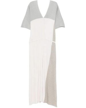 Lorena Antoniazzi V-Neck Colorblock Dress - White