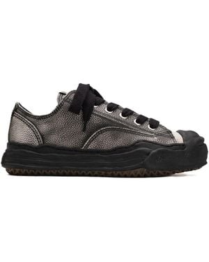 Maison Mihara Yasuhiro Brushed Leather Low-Top Trainers - Black