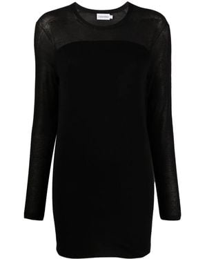 Calvin Klein ロングスリーブ ニットドレス - ブラック