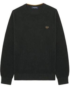 Fred Perry Embroidered-Logo Sweater - Black