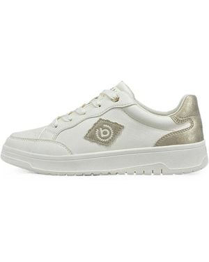 Bugatti Zapatillas Con Parche Del Logo Y Ribete Metalizado - Blanco