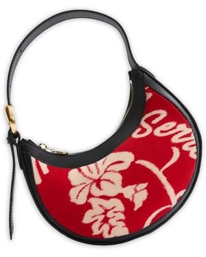 Marine Serre Floral-Print Shoulder Bag - Red