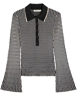 Jonathan Simkhai Collen Knitted Polo Top - Grey