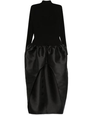Atu Body Couture High-Neck Gathered Dress - Black