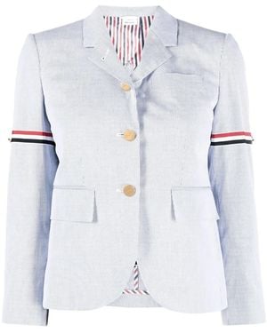 Thom Browne Rwb Stripe Single-Breasted Blazer - Blue